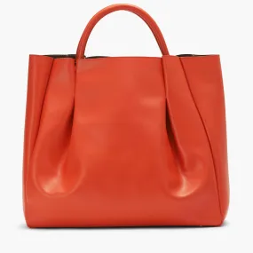 Amalfi Large Leather Tote Bag - Orange