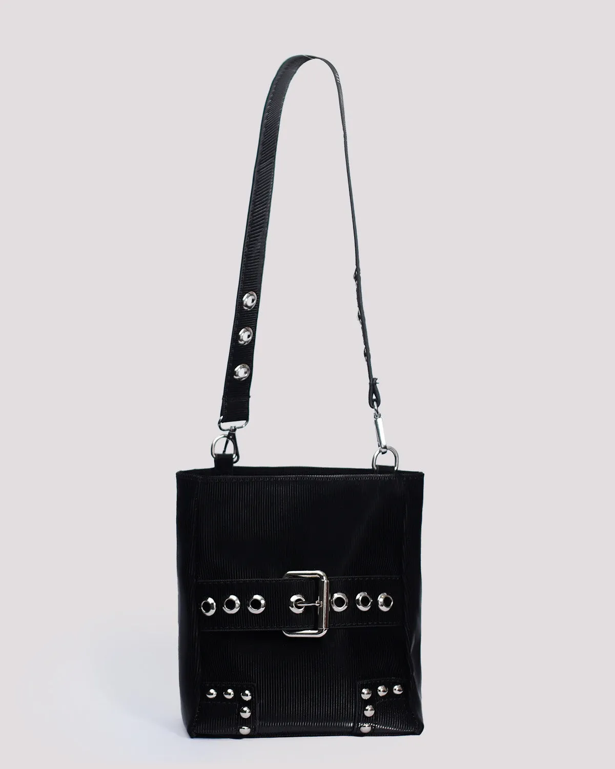 Black Faux-Bucket Bag