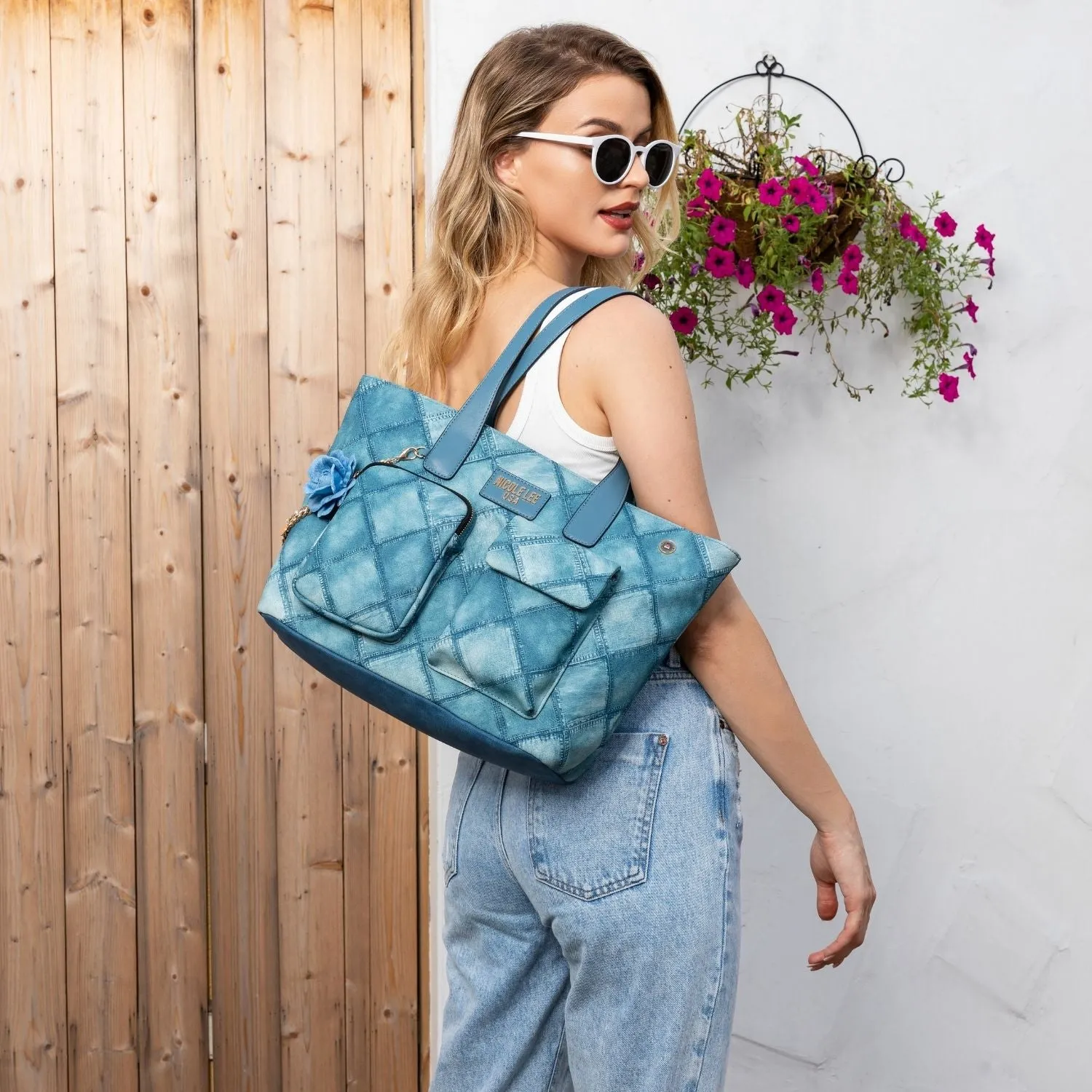 BLUE FLOWER SATCHEL