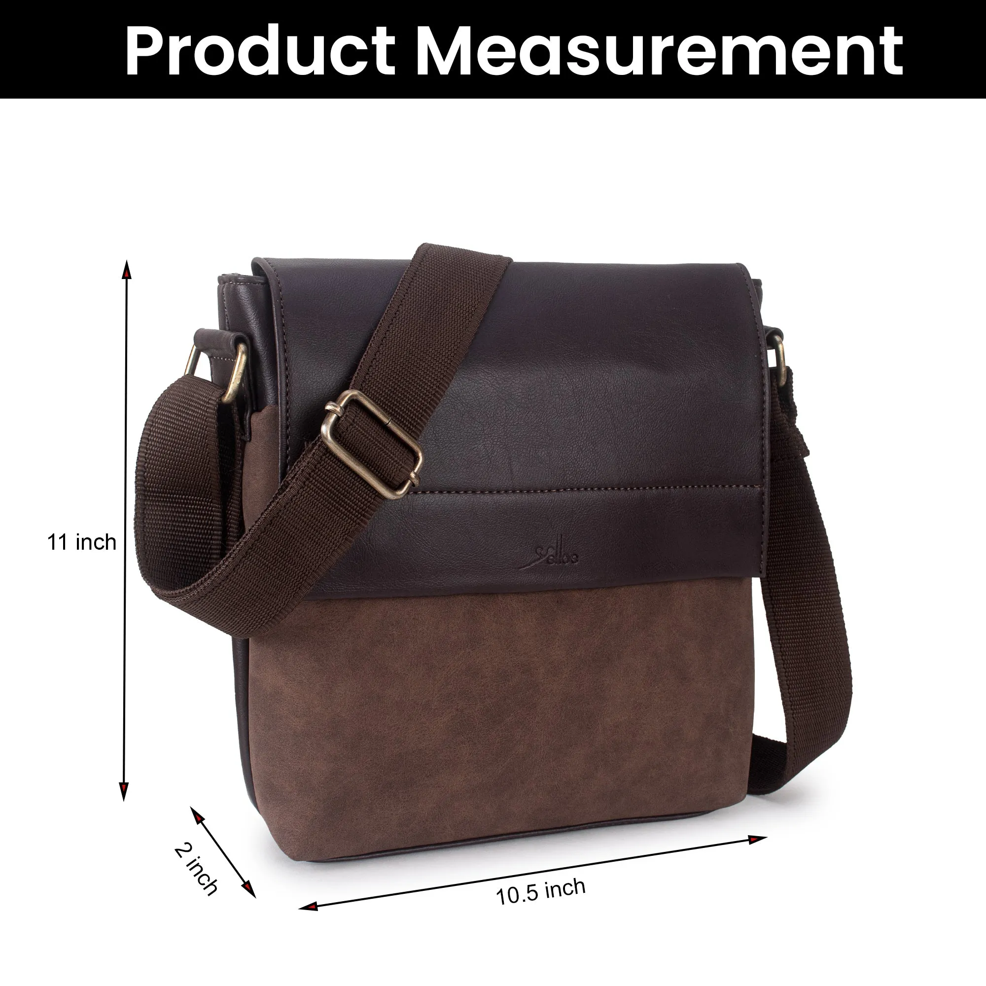 Brown Spacious Mens Messenger Bag