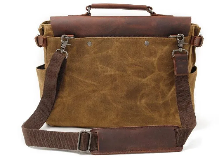 Casual Canvas Travel Messenger Bag-Brown