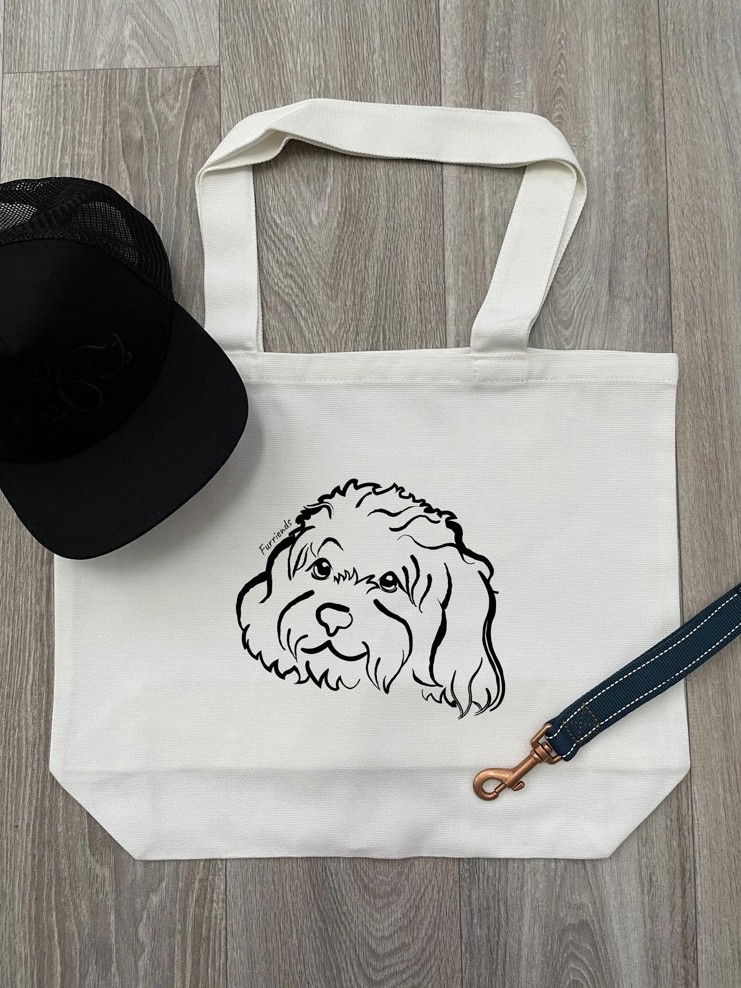 Cavoodle Cotton Canvas Shoulder Tote Bag