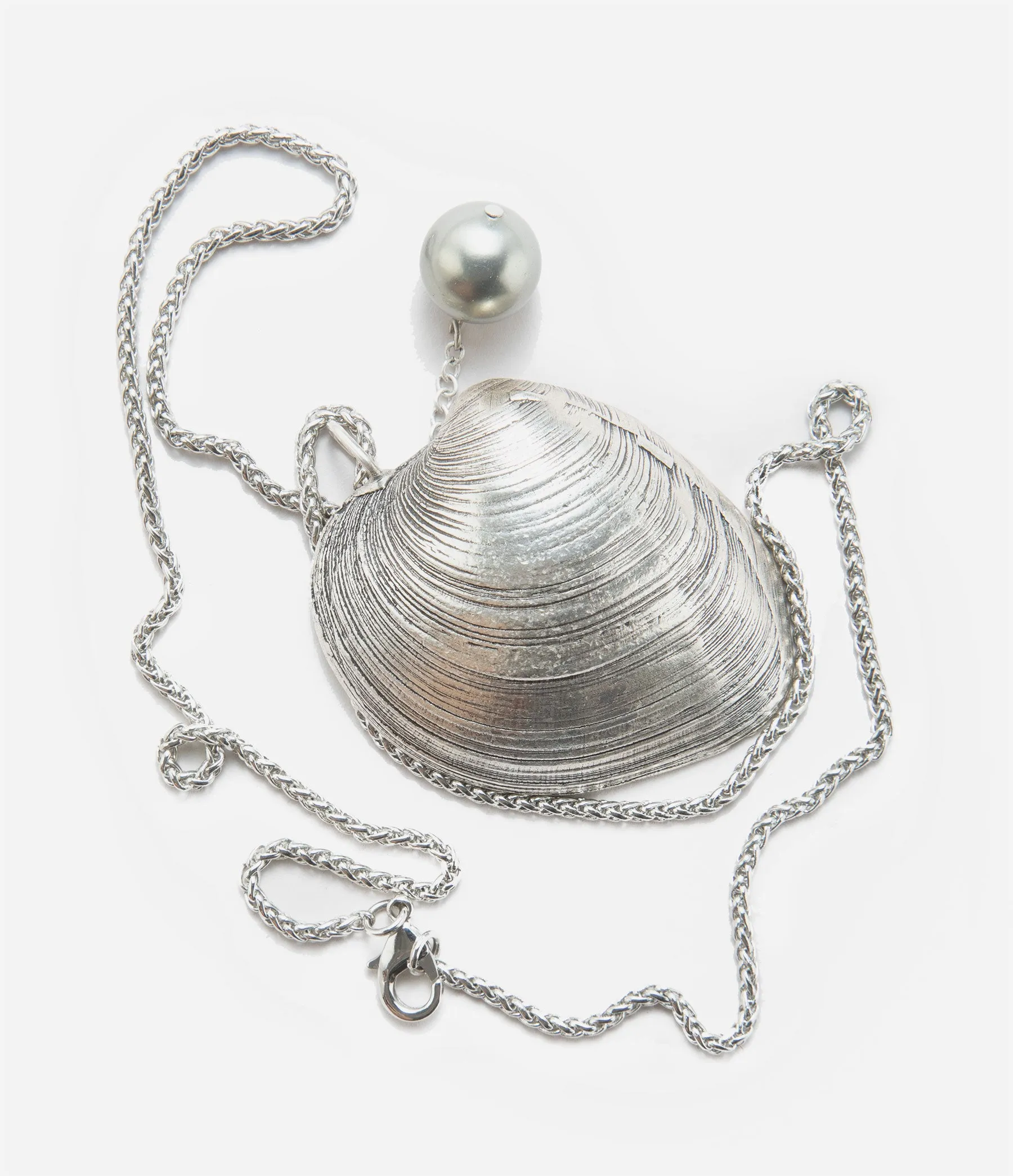 Clam Necklace with Pearl