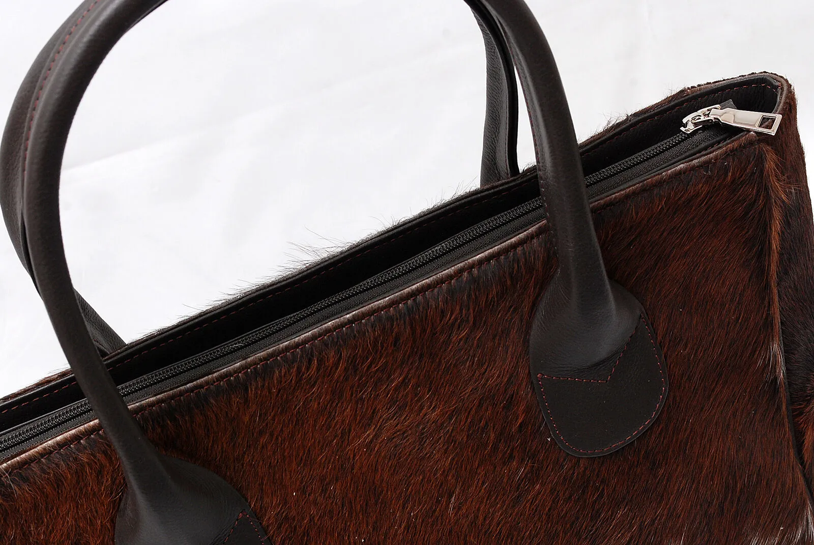 Dark Brown Cowhide Ladies Shoulder Purse