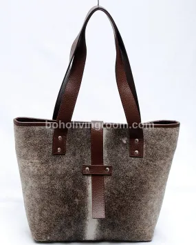 Dark Grey Brown Cowhide Purse