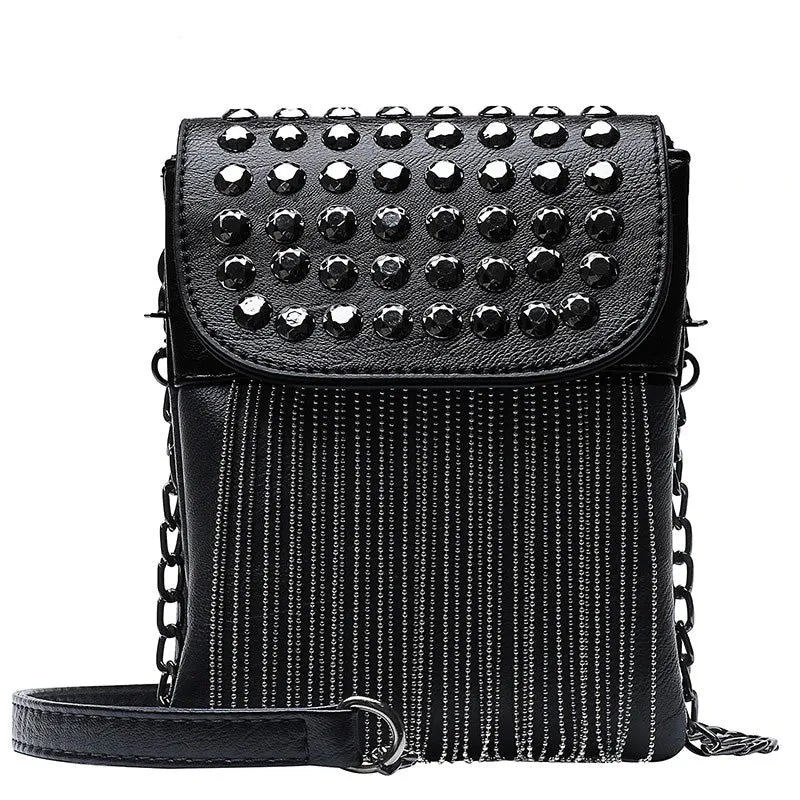 Fashion Women's Shoulder Bag with Decorative Chain / Fringe with Diamonds Women's Bag