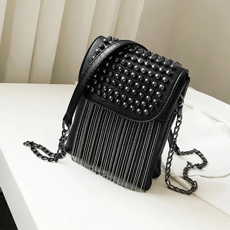 Fashion Women's Shoulder Bag with Decorative Chain / Fringe with Diamonds Women's Bag