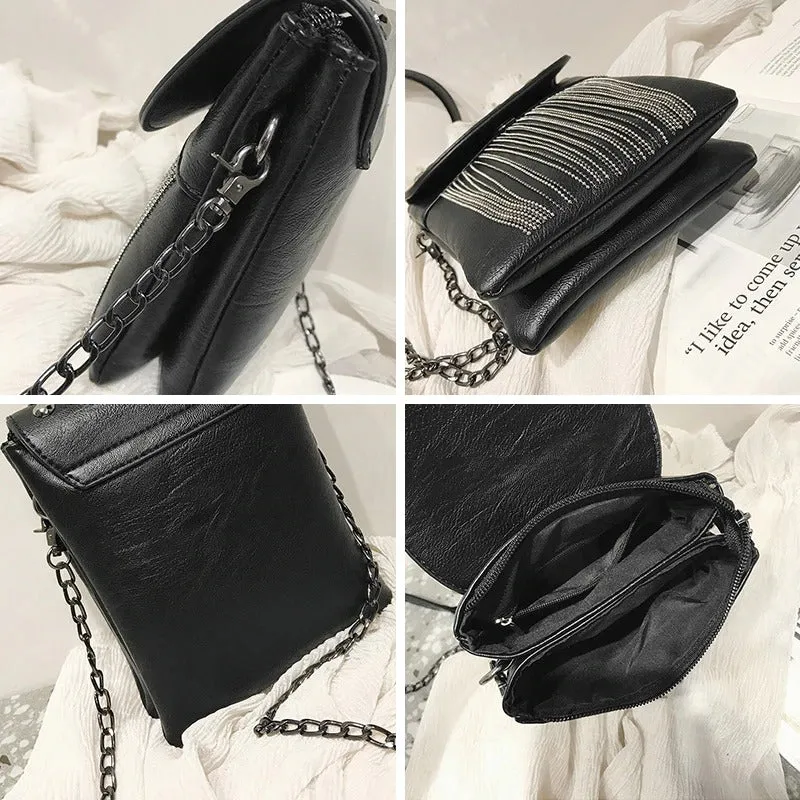 Fashion Women's Shoulder Bag with Decorative Chain / Fringe with Diamonds Women's Bag