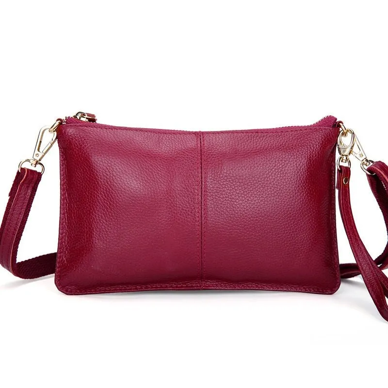 Fashionable Candy Color Women's Leather Crossbody Bags