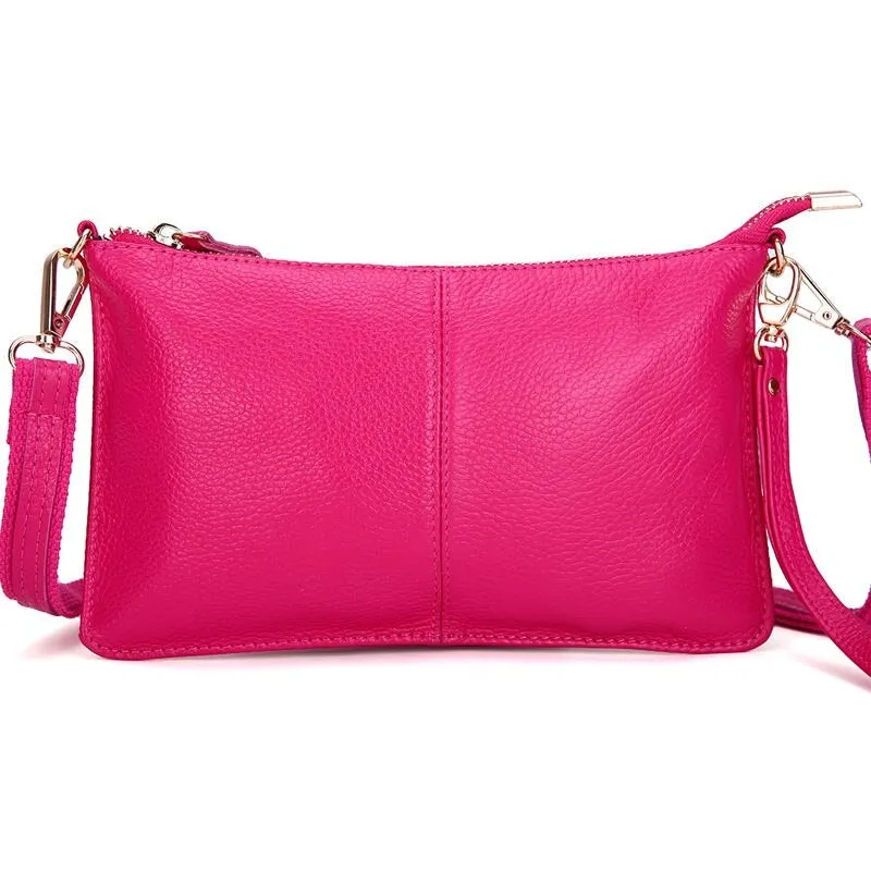 Fashionable Candy Color Women's Leather Crossbody Bags