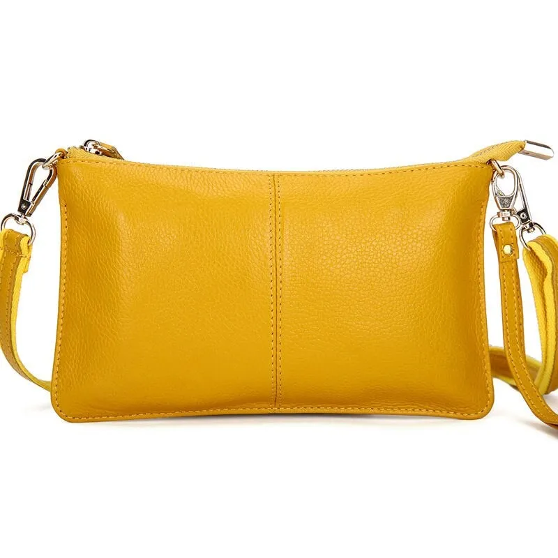 Fashionable Candy Color Women's Leather Crossbody Bags