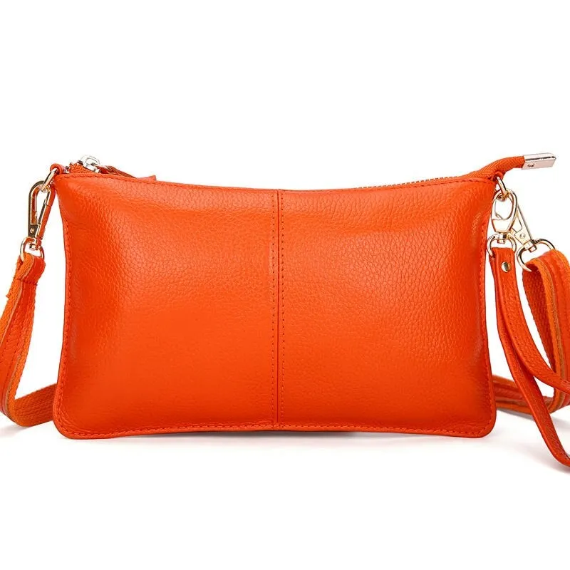 Fashionable Candy Color Women's Leather Crossbody Bags