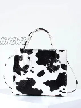 Hnewly - Cow Pattern Satchel Bag  - Women Satchels