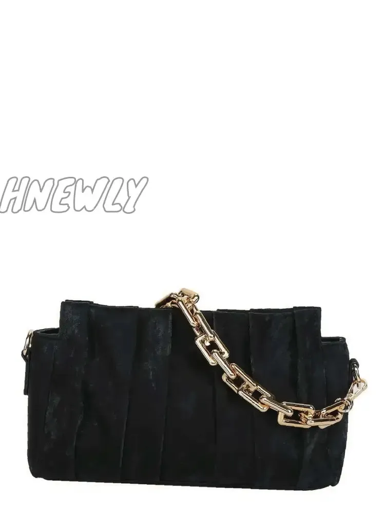 Hnewly - Minimalist Ruched Chain Satchel Bag  - Women Satchels