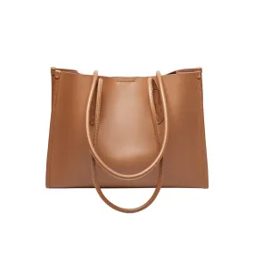 Large Capacity Leather Commuter Tote Bag