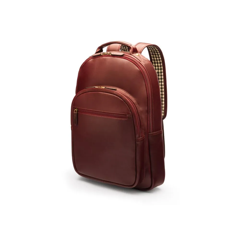 Leather 15" Laptop Backpack, Cambridge - Dark Tan