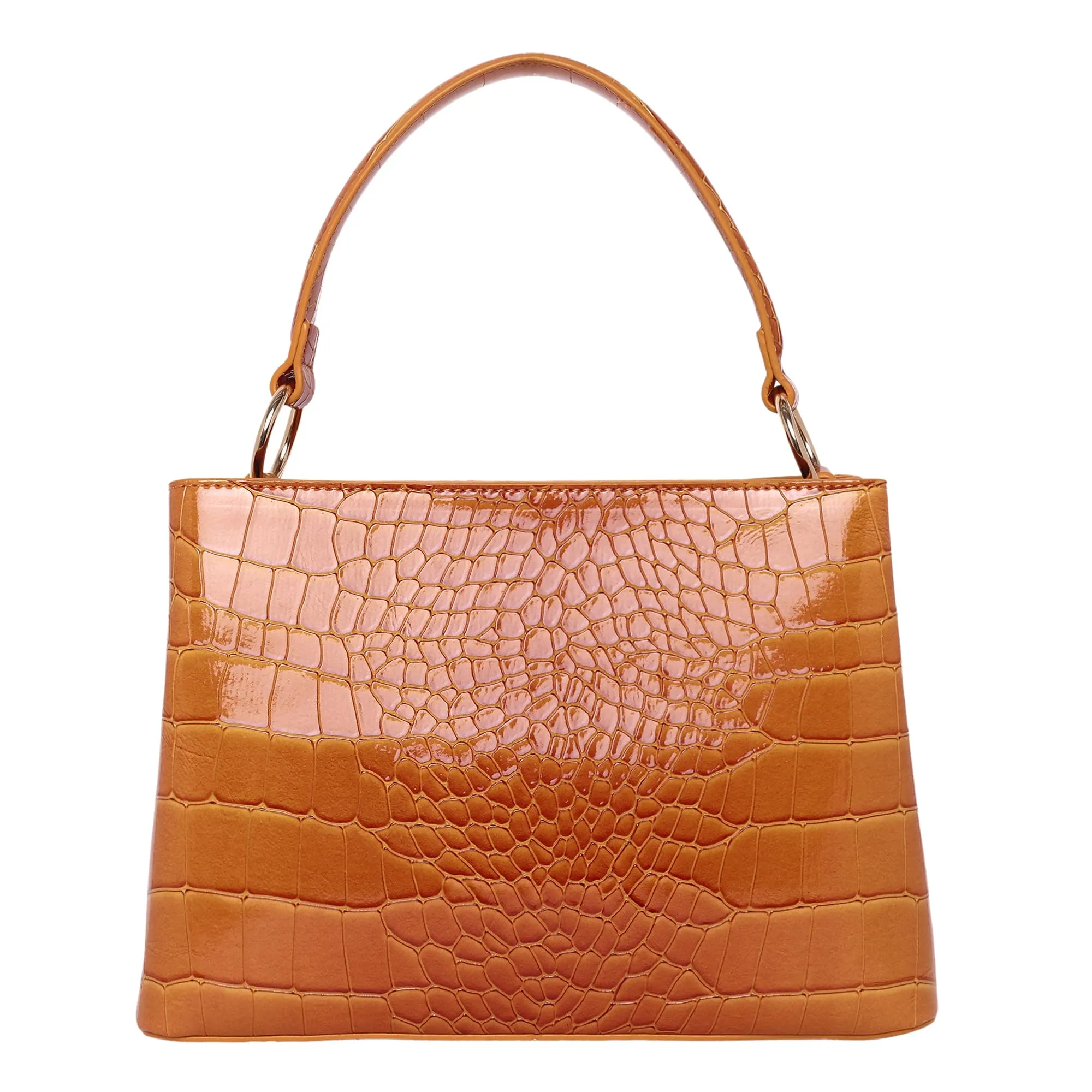 Lino Perros Glossy Tan Textured Satchel