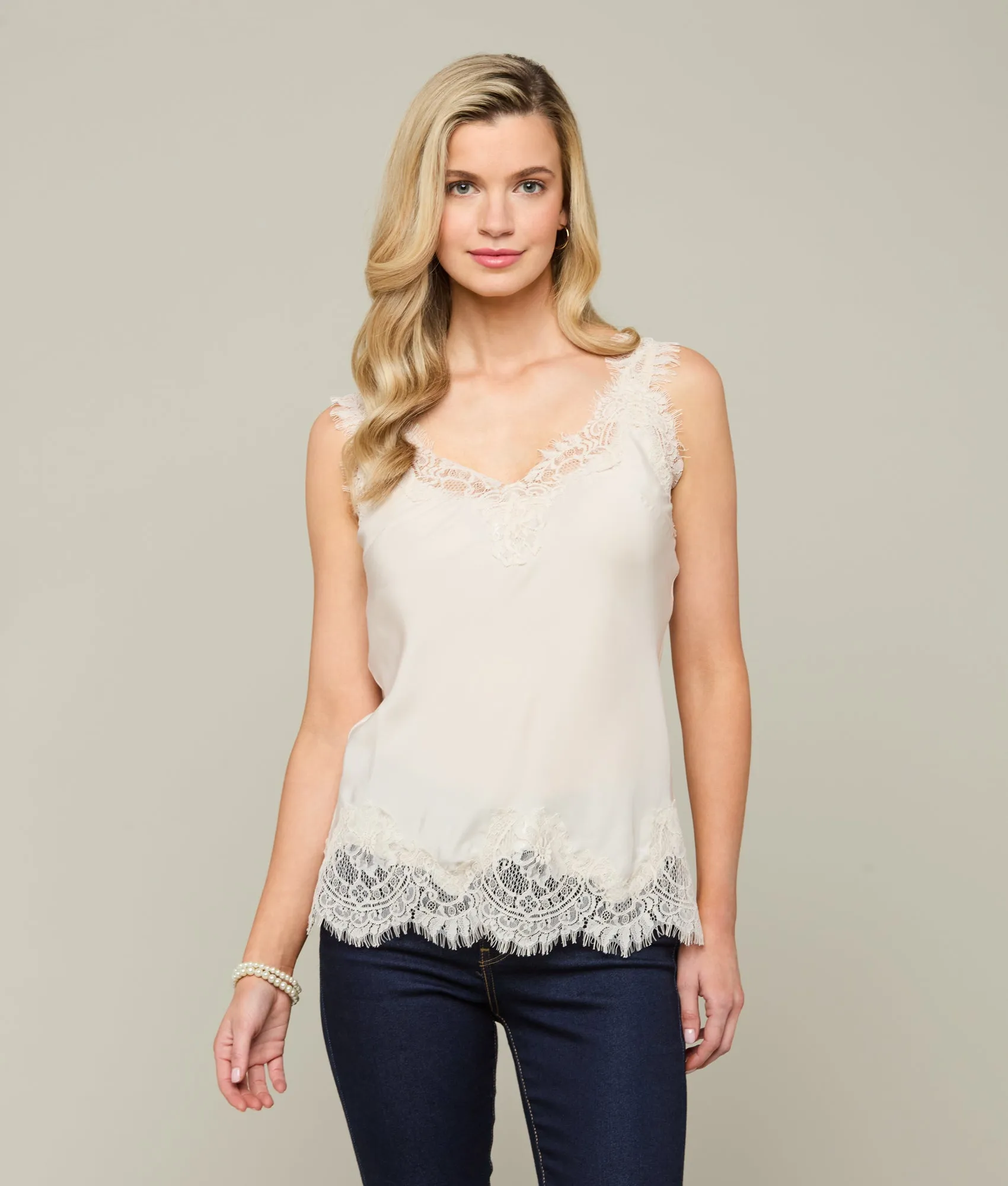 Megan Coco Bias Cami :: White