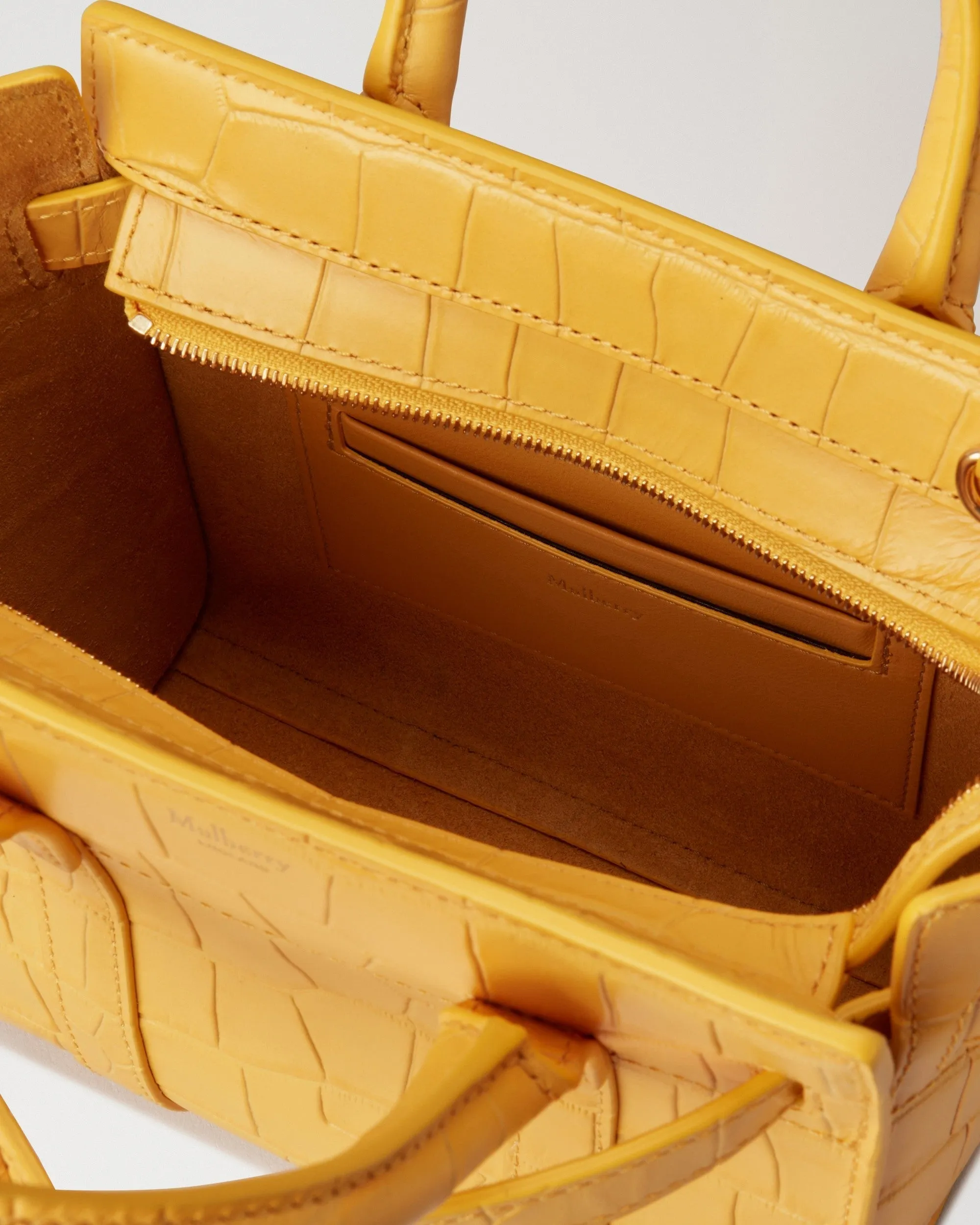 Micro Zipped Bayswater Yellow Matte Small Croc