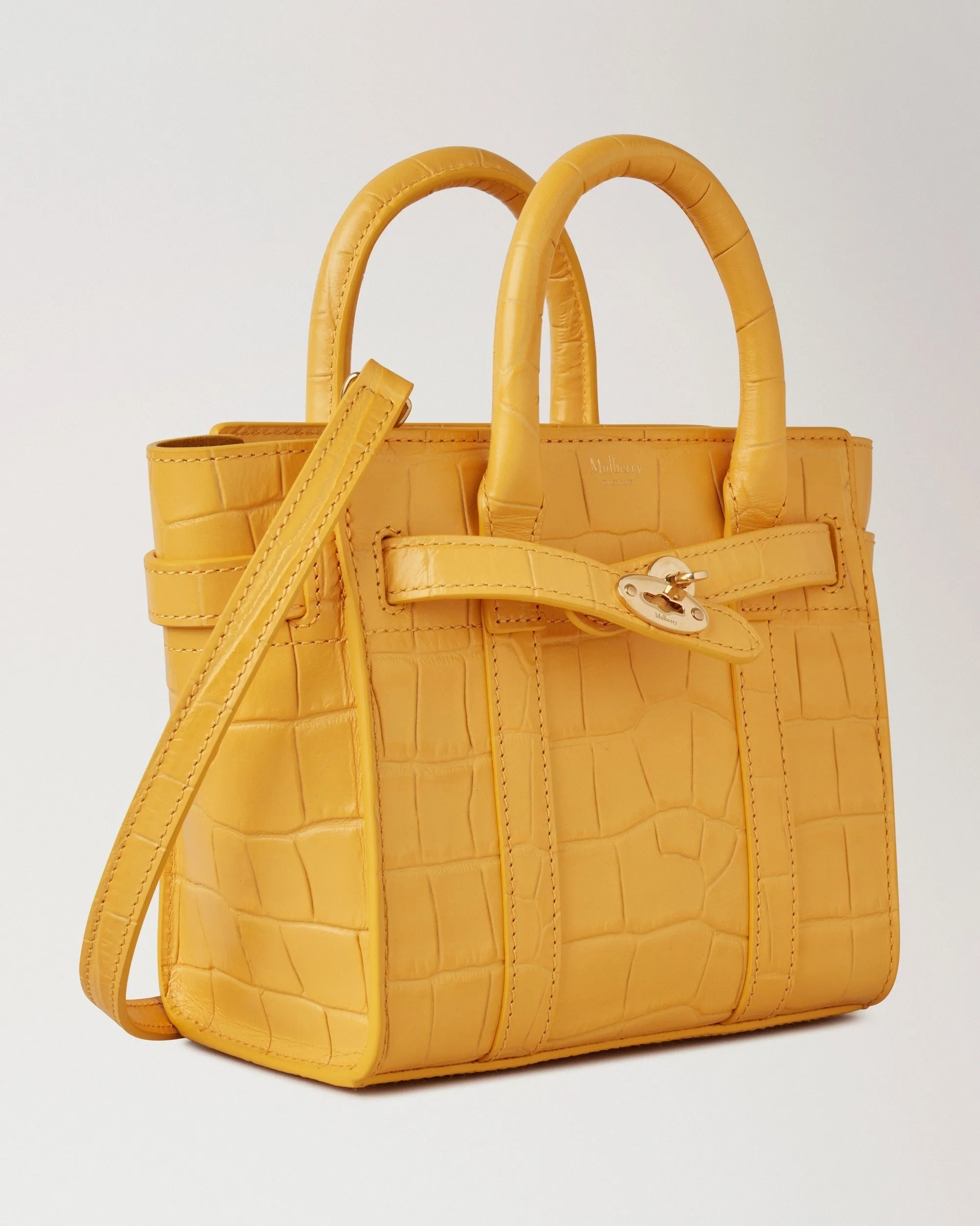 Micro Zipped Bayswater Yellow Matte Small Croc