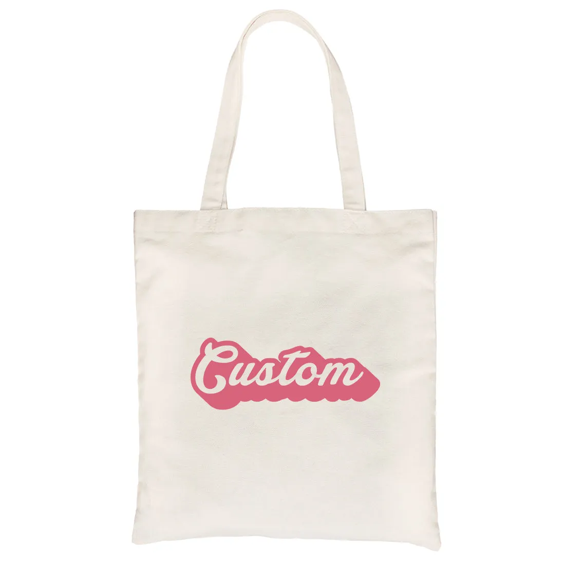 Pink Pop Up Text Perfect Whimsical Custom Personalized Canvas Bag