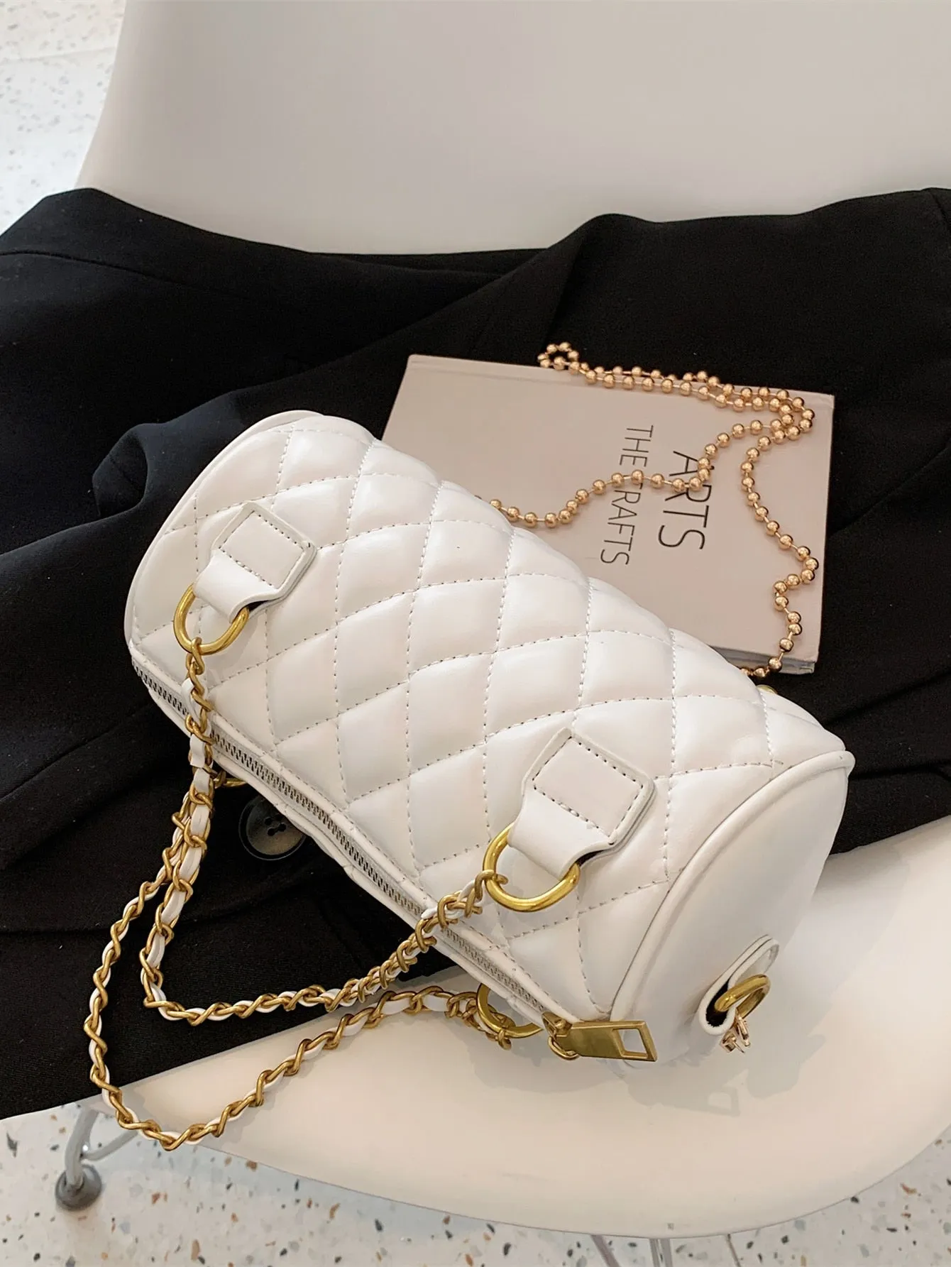 Quilted Chain Satchel Bag