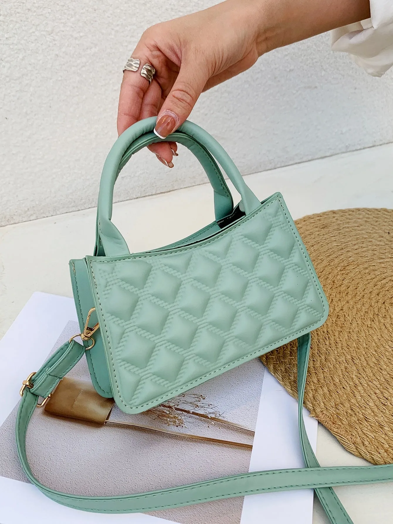 Quilted Satchel Bag