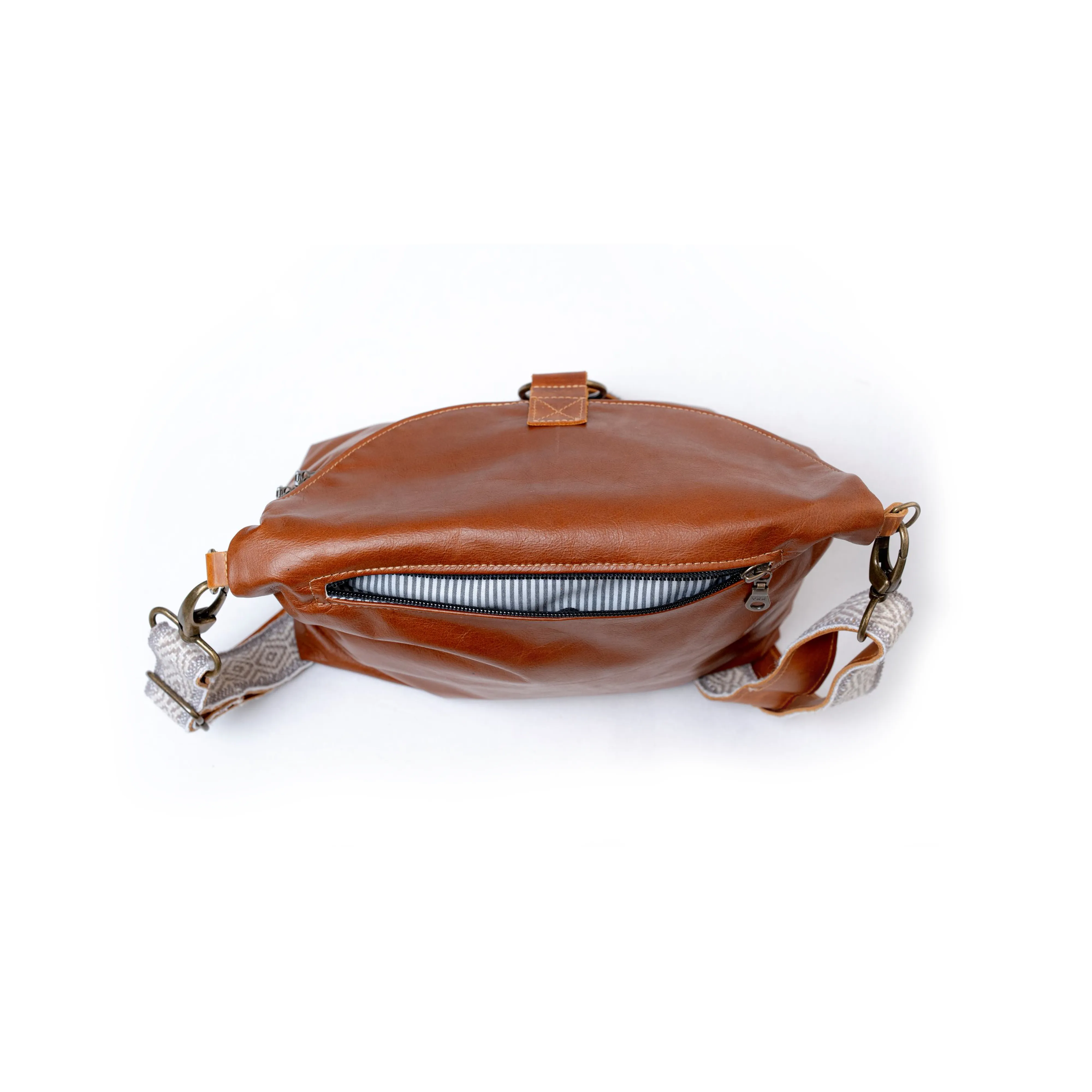 Relaxed Crossbody Backpack in Cognac