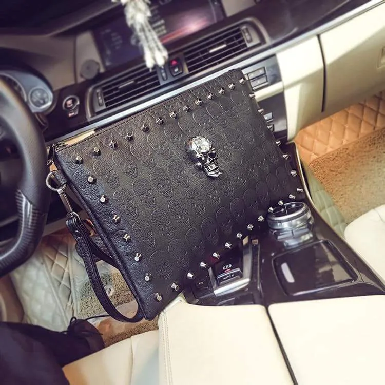 Rivets Handbag Skull Clutch Envelope Alternative Purse Bag for Girls Shoulder Bag Women-Bag