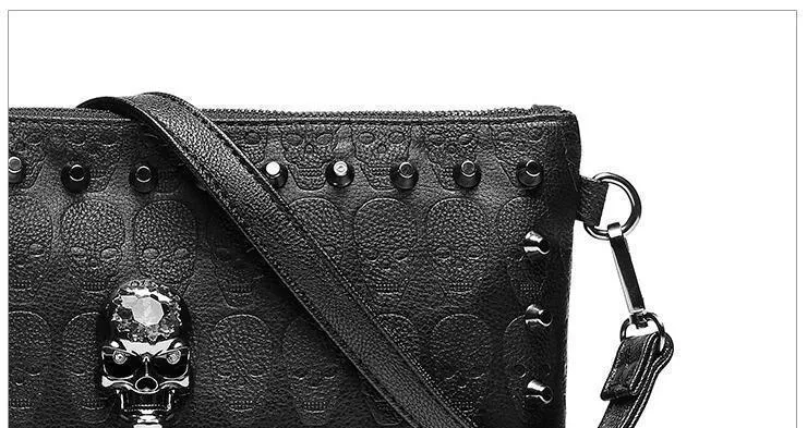 Rivets Handbag Skull Clutch Envelope Alternative Purse Bag for Girls Shoulder Bag Women-Bag