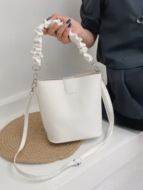 Ruched Handle Bucket Bag