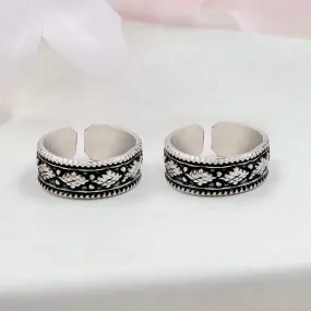 Silver Geometric Design Toe Rings