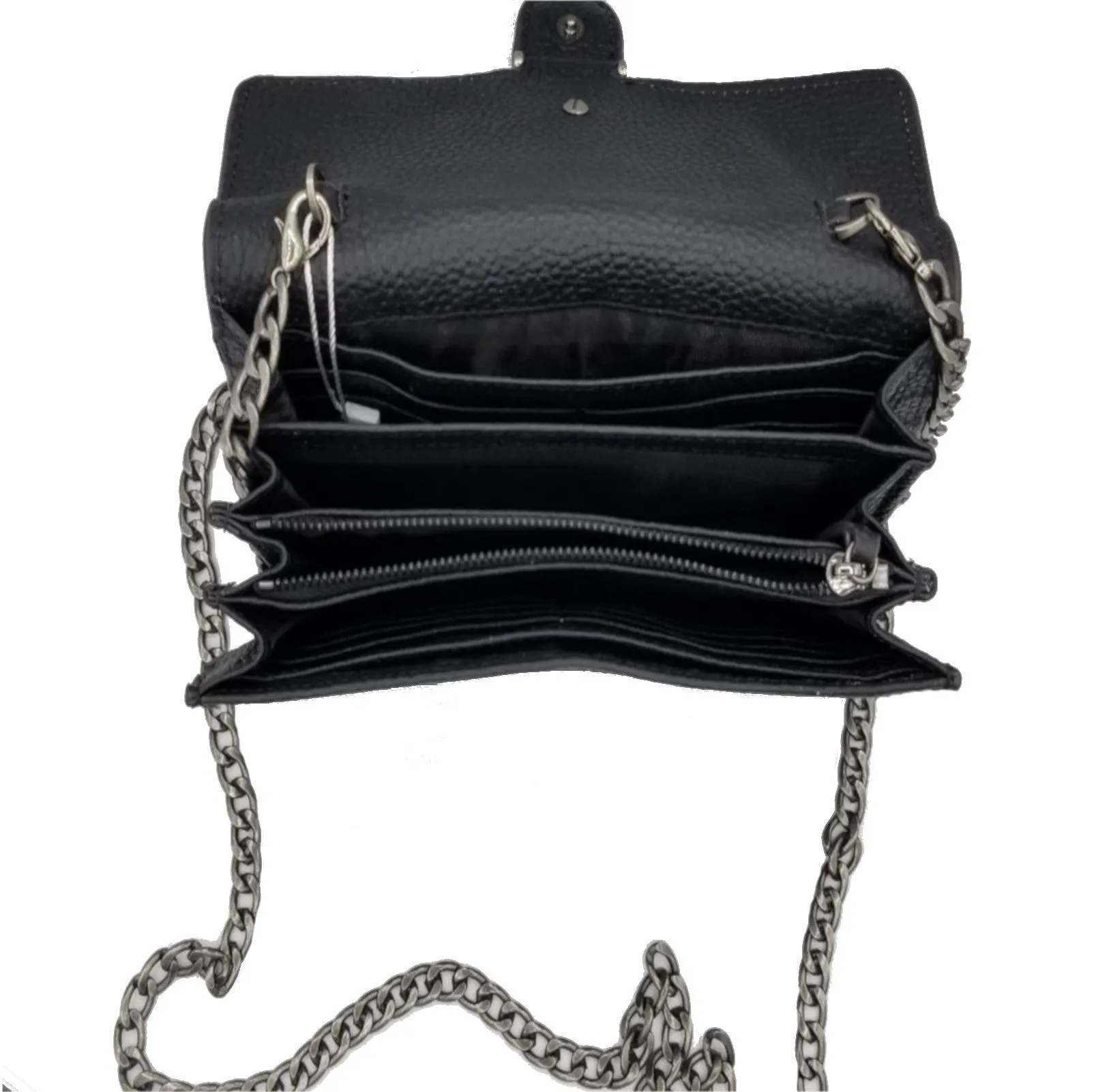 SMALL BLACK LEATHER CROSSBODY BAG