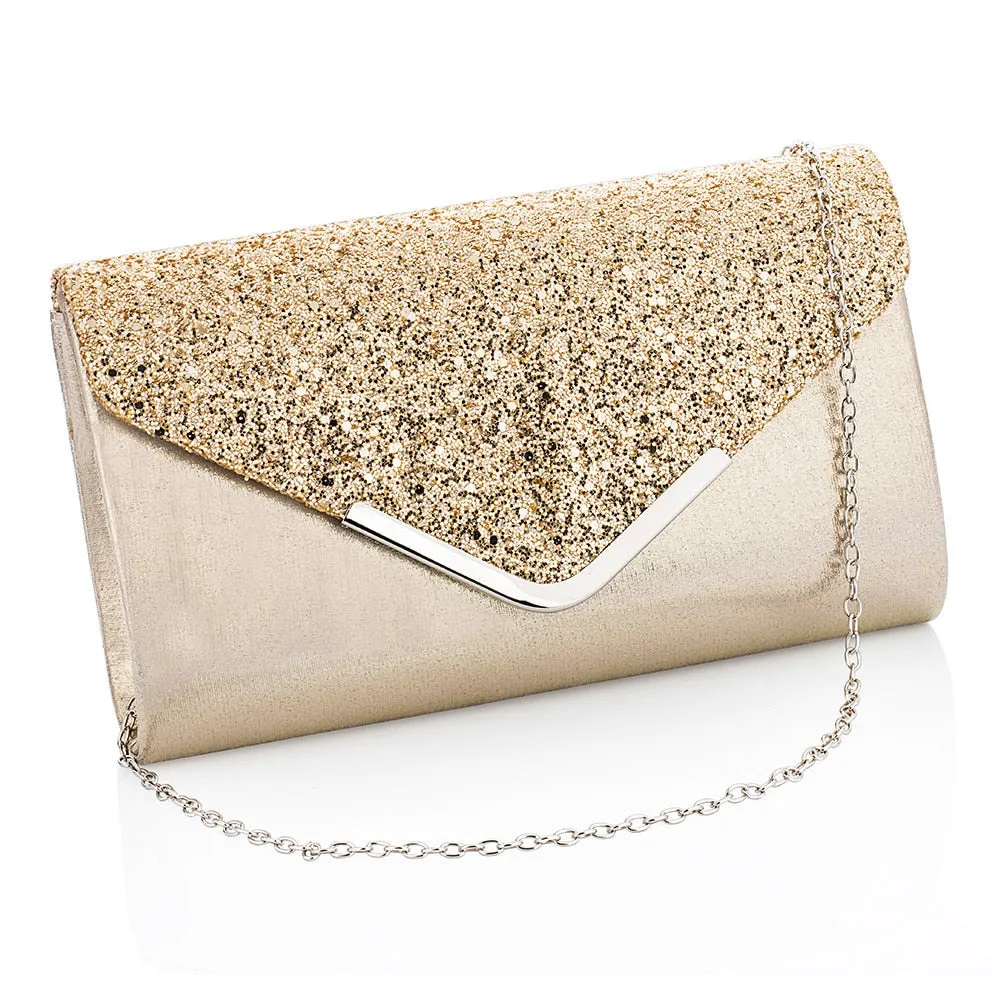 Small party shoulder bag with metal handle