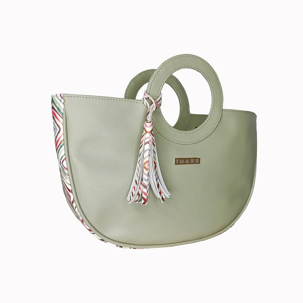 Sophisticated Sage Green Basket Bag Perfect For Women & Girls