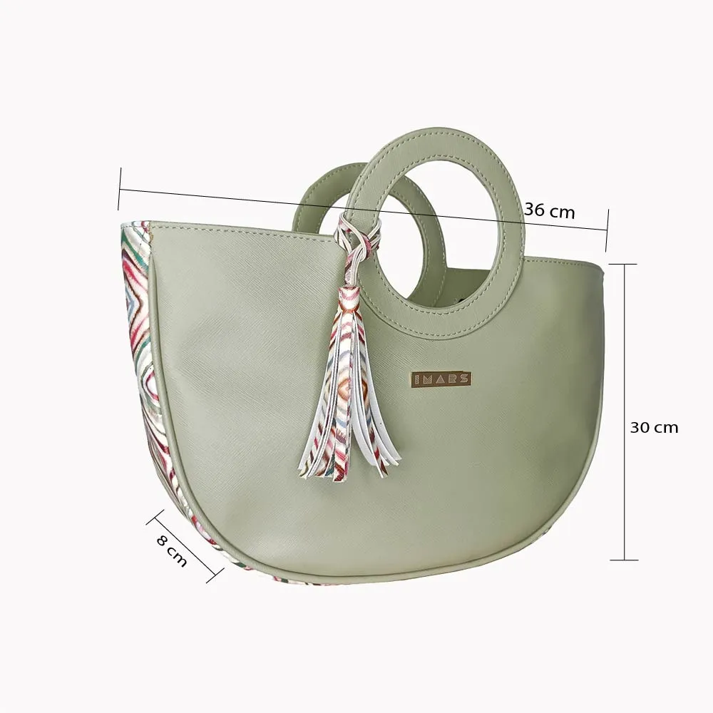 Sophisticated Sage Green Basket Bag Perfect For Women & Girls