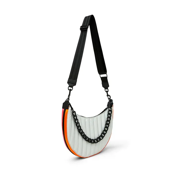 Think Royln Rockstar Crossbody Hobo Bag - White Patent