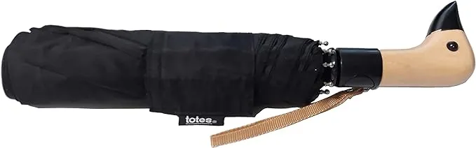 totes Auto Open Neverwet Wooden Duck Handle Umbrella