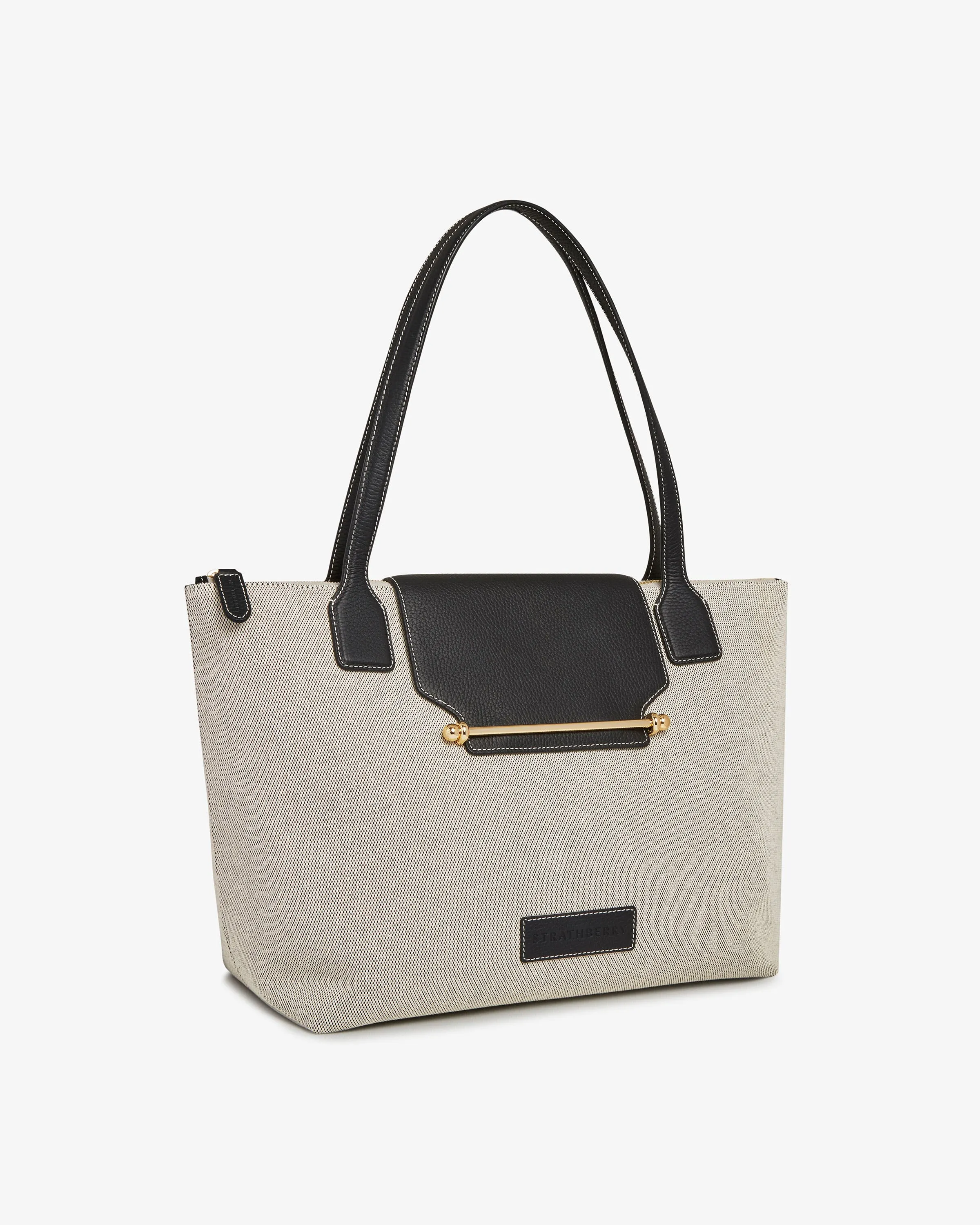 Travel Tote - Black/Cream Canvas