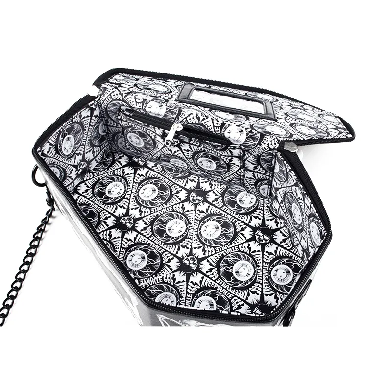 Trendy Sexy PU Leather Chain Bag for Women / Cool Crossbody Bags With Print Skeleton