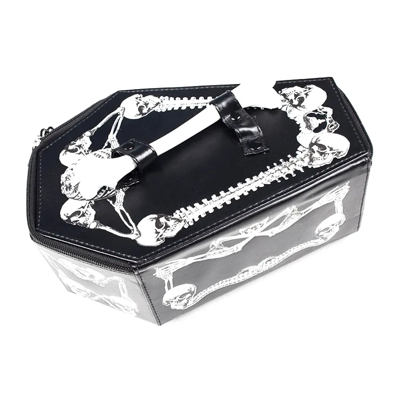 Trendy Sexy PU Leather Chain Bag for Women / Cool Crossbody Bags With Print Skeleton