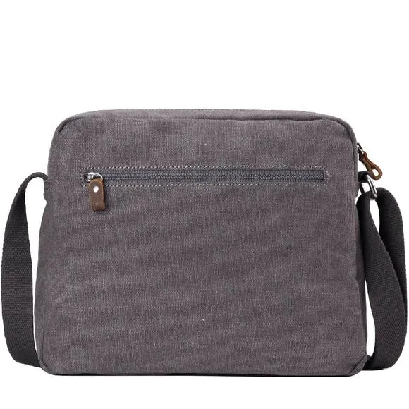 Troop London Organic Cotton Across Body Bag  | Charcoal