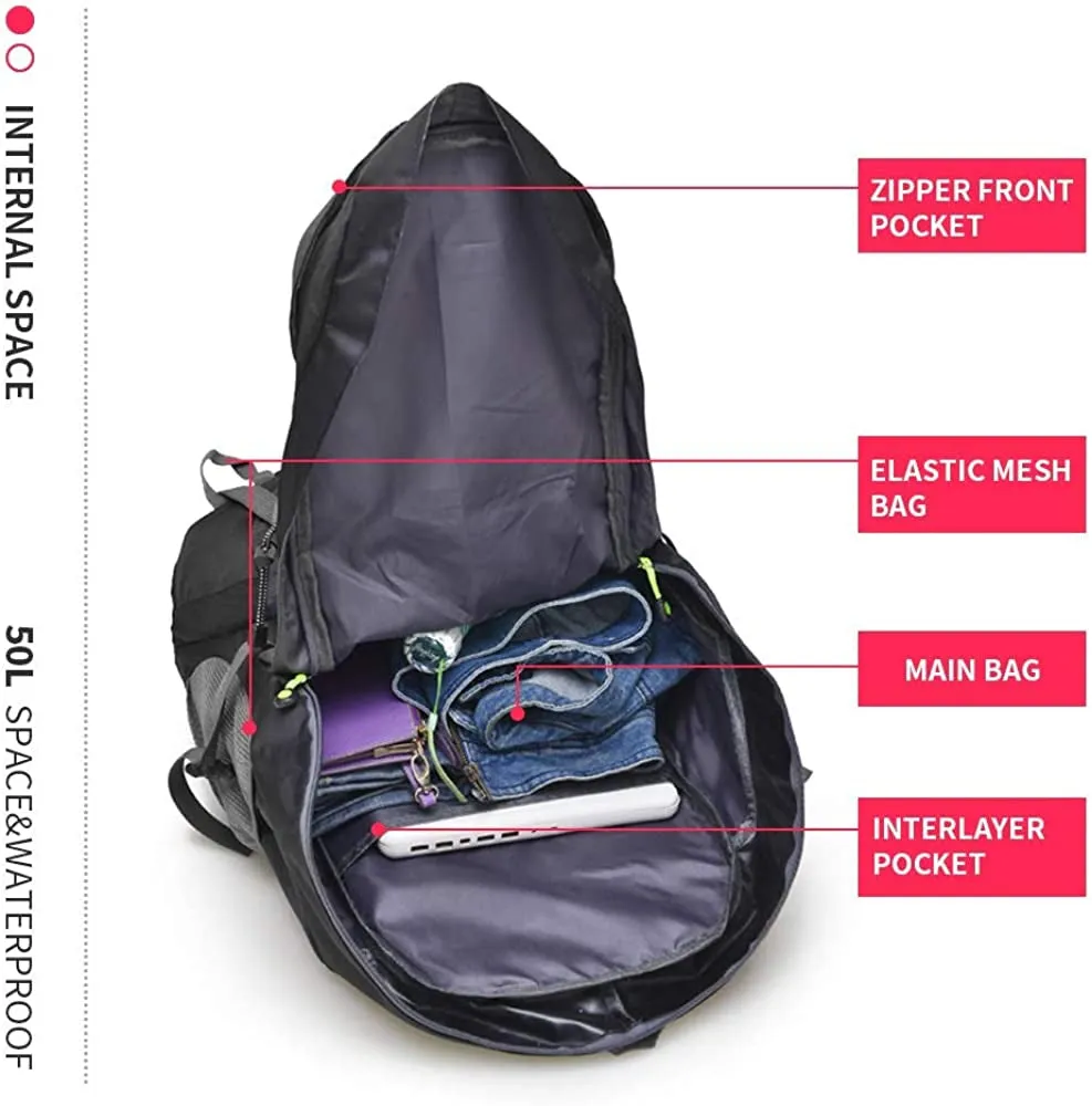 VentureFlow Backpack 50L - Lightweight Water Resistant